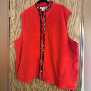 Simply Susan by Susan Graver Color/ Red Size 3X Vest with Far isle design.